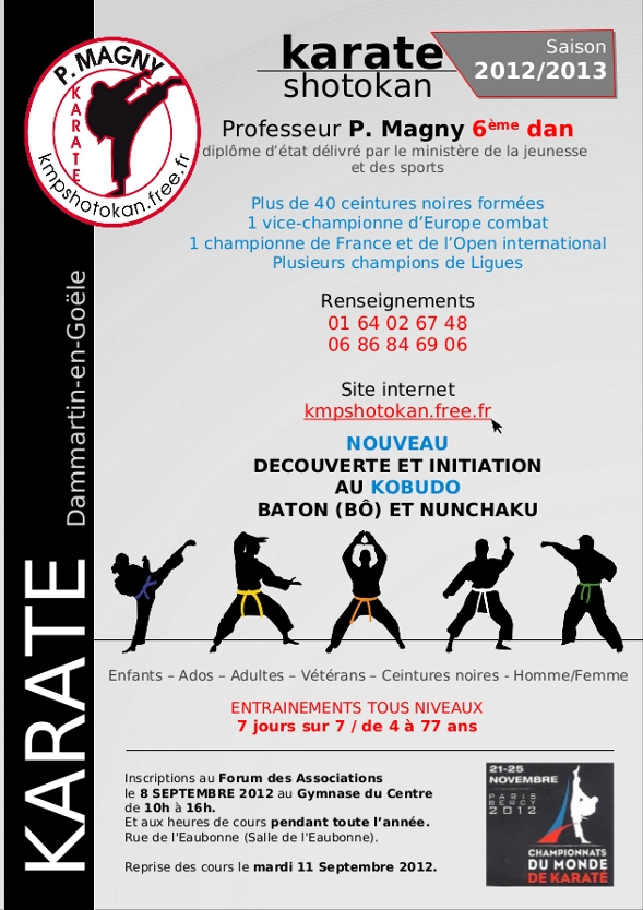 Inscriptions karate club Claye Souilly
